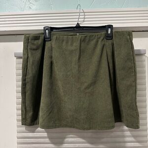 Olive Green Corduroy Skirt